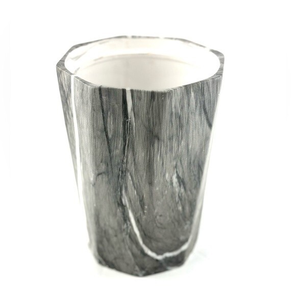 Max & Miles Gray and White Ceramic Marble Vase 700ML - Picture 4 of 5